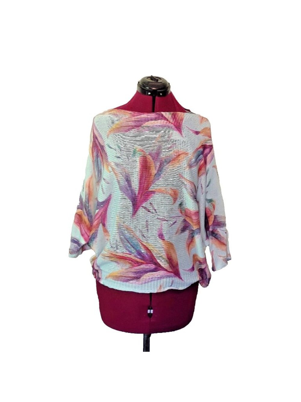 Luisa Ricci Italy Sweater Women’s S Multicolor Floral Cold Shoulder Knit Top